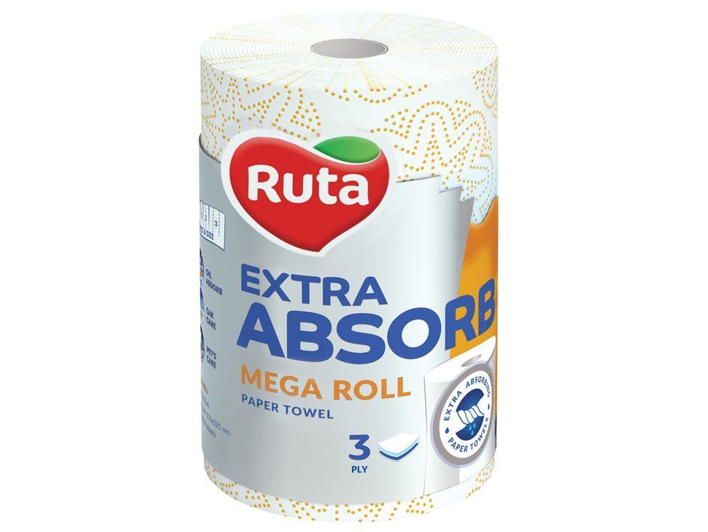 Паперовий рушник Ruta Selecta Mega roll 3 шари, 1 рулон, білий VM-101-021 фото