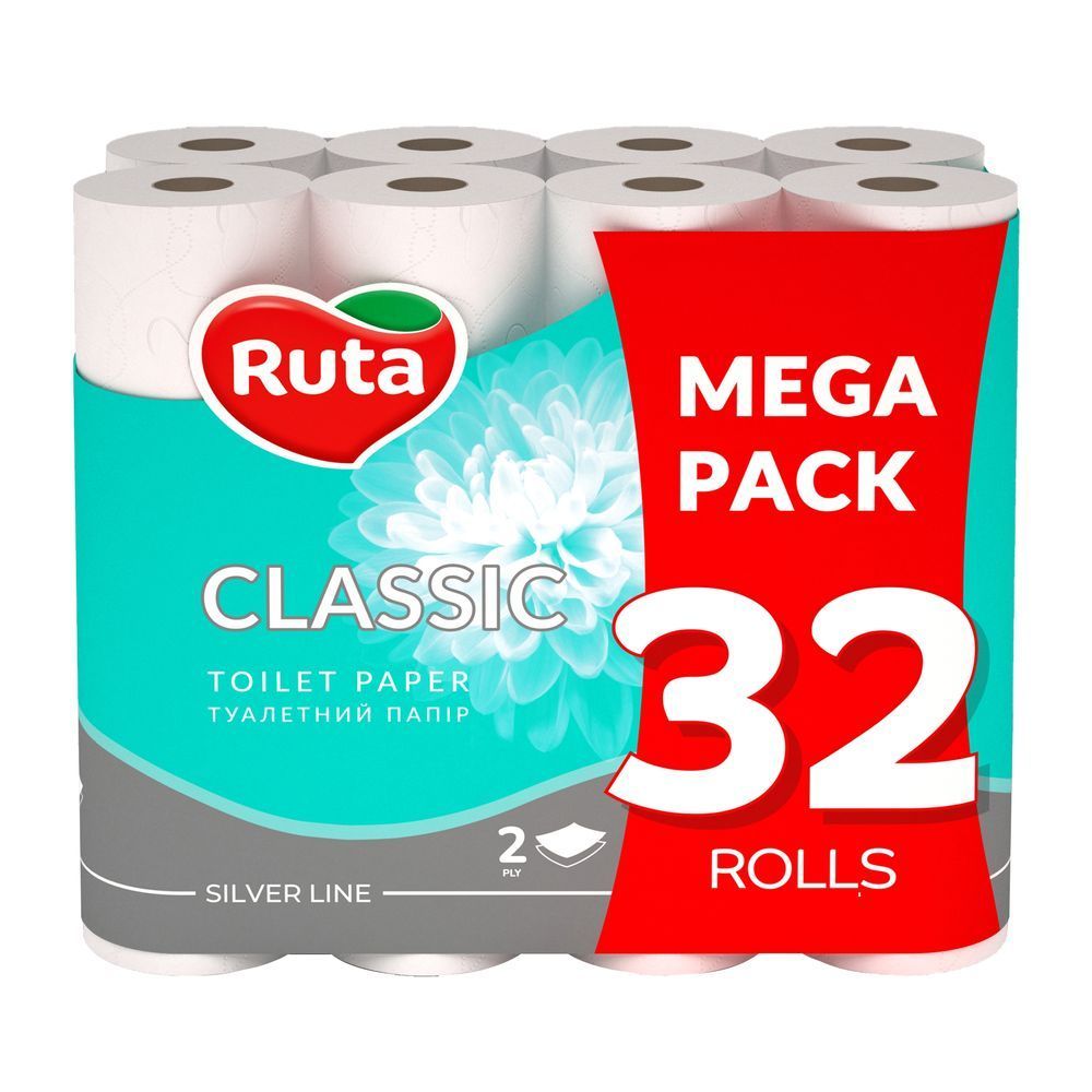 Туалетний папір Ruta Classic 2 шари, 32 рулони, білий VM-102-012 фото