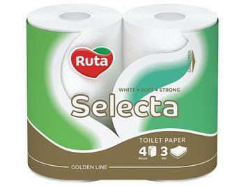 Туалетний папір Ruta Selecta 3 шари, 4 рулони, білий VM-102-014 фото