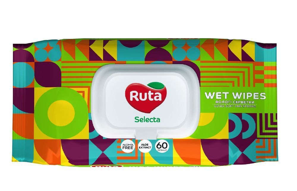 Вологі серветки Ruta Selecta для всієї родини, 60 шт. VM-103-036 фото