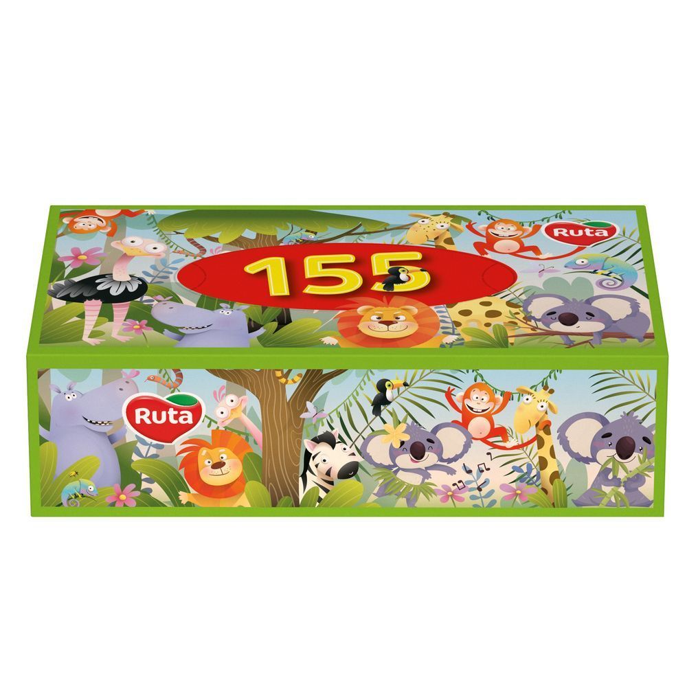 Серветки косметичні Ruta Kids 2 шари, 155 листів, білі, пенал VM-103-025 фото