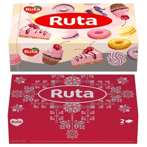 Серветки косметичні Ruta Women Brick 2 шари, 150 листів, білі VM-103-026C фото