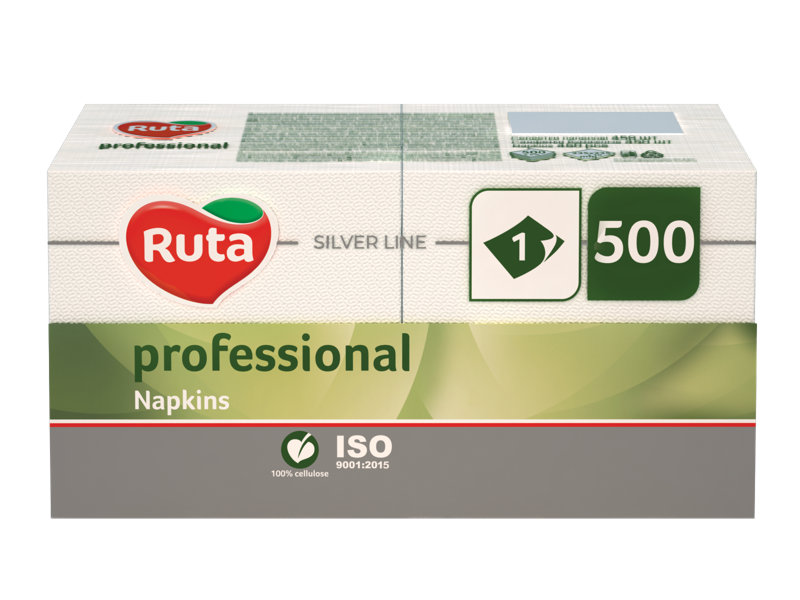 Серветки Ruta Professional 1 шар, 500 листів, білі VM-103-012 фото